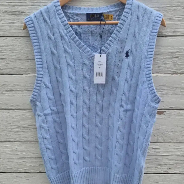 [BUNJANG] Polo Cable Knit Vest Unisex / 폴로꽈베기 니트조끼 새상품(남녀공용)