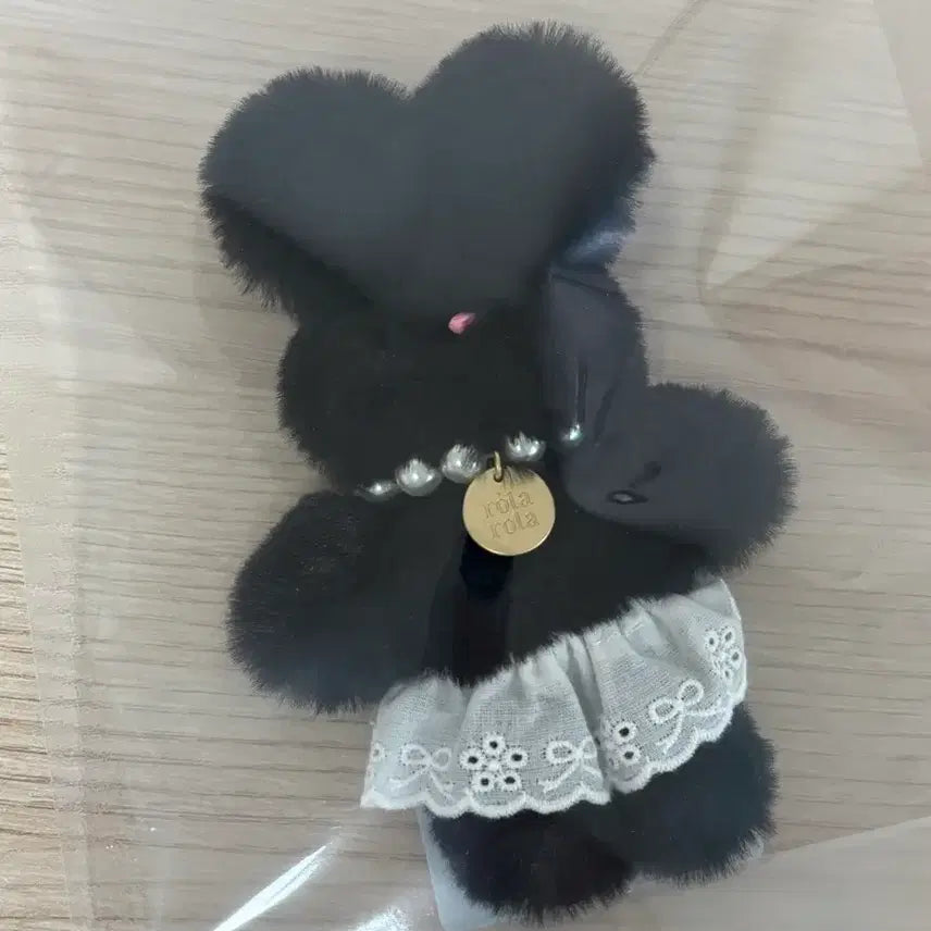 [BUNJANG] Rollerlora Rabbit Keyring Black / 로라로라 토끼 키링 블랙