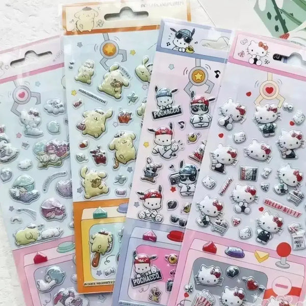 [BUNJANG] Sanrio 3D Epoxy Sticker - Hello Kitty, Pochacco, Kiki & Lala / 정품) 산리오 3D 헬로키티 포차코 키키라라 봉봉드롭 에폭시 스티커