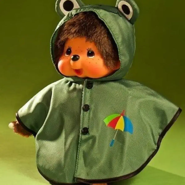 [BUNJANG] Classic Monchhichi Frog Raincoat Doll (M Size) / 고전 몬치치 개구리 우비 인형 M