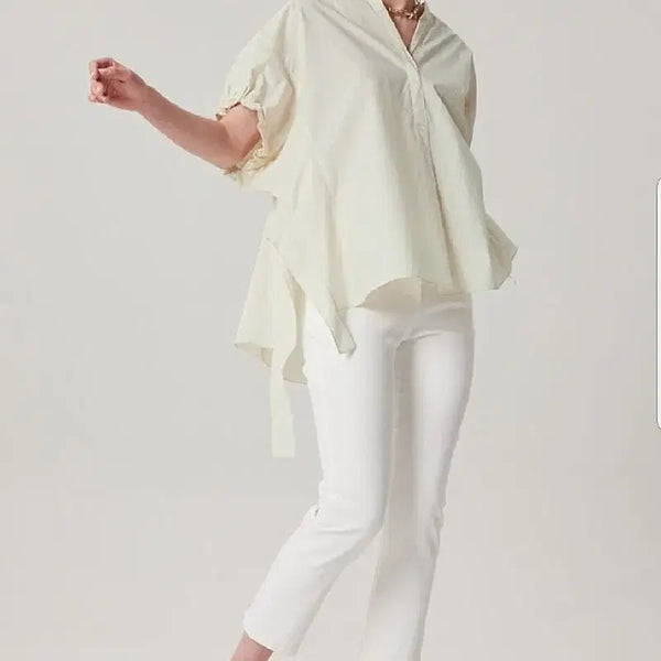 [BUNJANG] TIME by TIME Side String Asymmetrical Blouse / (프리사이즈)한섬 타임 사이드 스트링 언발 블라우스