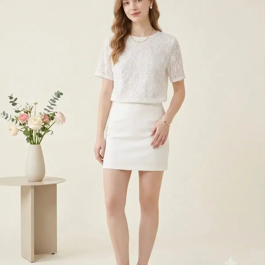 [BUNJANG] FAYEWOO 100% Silk Lace Blouse / 페이우 FAYEWOO 실크100% 레이스 블라우스 55 | 하객룩 데이트