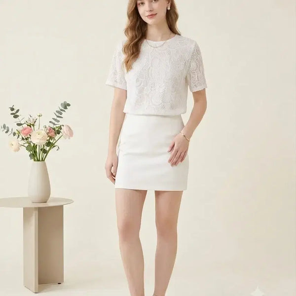 [BUNJANG] FAYEWOO 100% Silk Lace Blouse / 페이우 FAYEWOO 실크100% 레이스 블라우스 55 | 하객룩 데이트