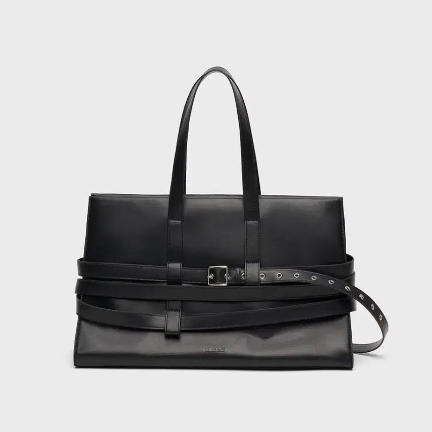 [BUNJANG] Salbol Buckle Belt Big Bag Shoulder Bag Black / <새상품>샐볼 버클 벨트 빅백 숄더백 블랙