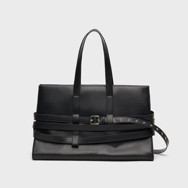 [BUNJANG] Salbol Buckle Belt Big Bag Shoulder Bag Black / <새상품>샐볼 버클 벨트 빅백 숄더백 블랙