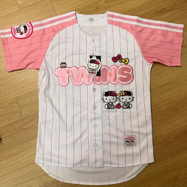 [BUNJANG] LG Twins x Hello Kitty x Moon Bo-kyung Marked Jersey (Size M) / 엘지트윈스 X 헬로키티 X 문보경마킹 95(M)