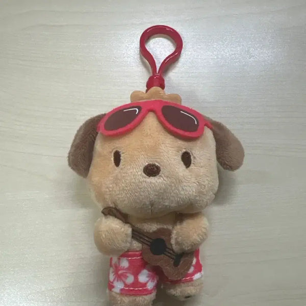 [BUNJANG] Pochacco Hawaiian Shirt Guitar Plush Charm / 괌 포챠코 인형 정품