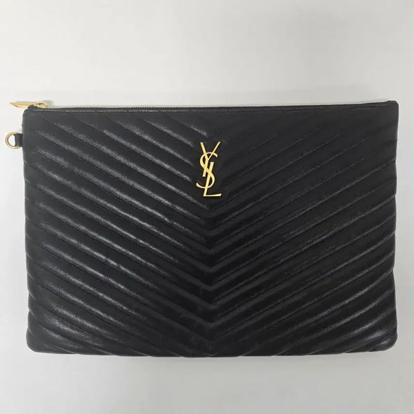 [BUNJANG] Saint Laurent Matelassé Large Clutch Gold Hardware / 생로랑 마틀라세 클러치 라지 금장