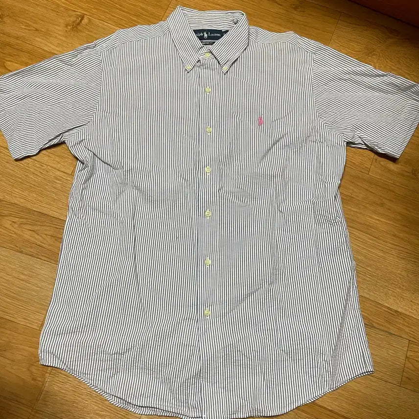 [BUNJANG] Polo Ralph Lauren Seersucker Stripe Short Sleeve Shirt L / 폴로 시어서커 스트라이프셔츠 반팔 105사이즈 (L사이즈)