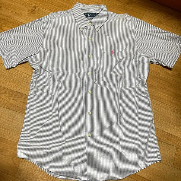 [BUNJANG] Polo Ralph Lauren Seersucker Stripe Short Sleeve Shirt L / 폴로 시어서커 스트라이프셔츠 반팔 105사이즈 (L사이즈)