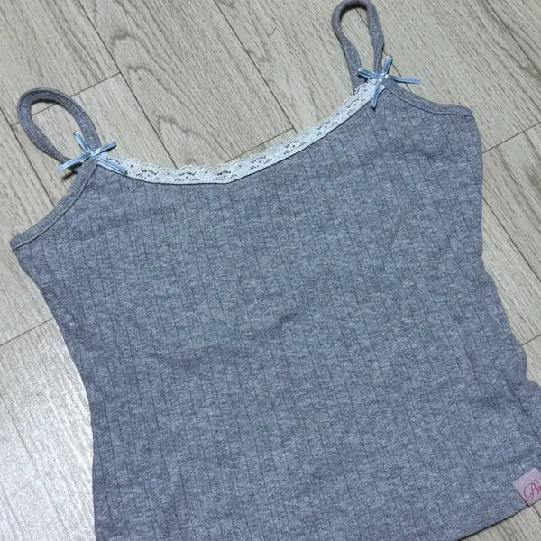 [BUNJANG] Please No Follow Ribbed Racerback Tank Top / 플리즈노팔로우 나시