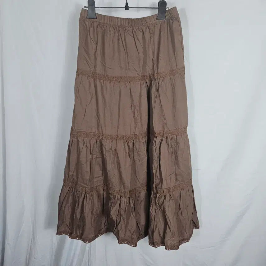 [BUNJANG] Brown Lace Skirt / 브라운 레이스 스커트