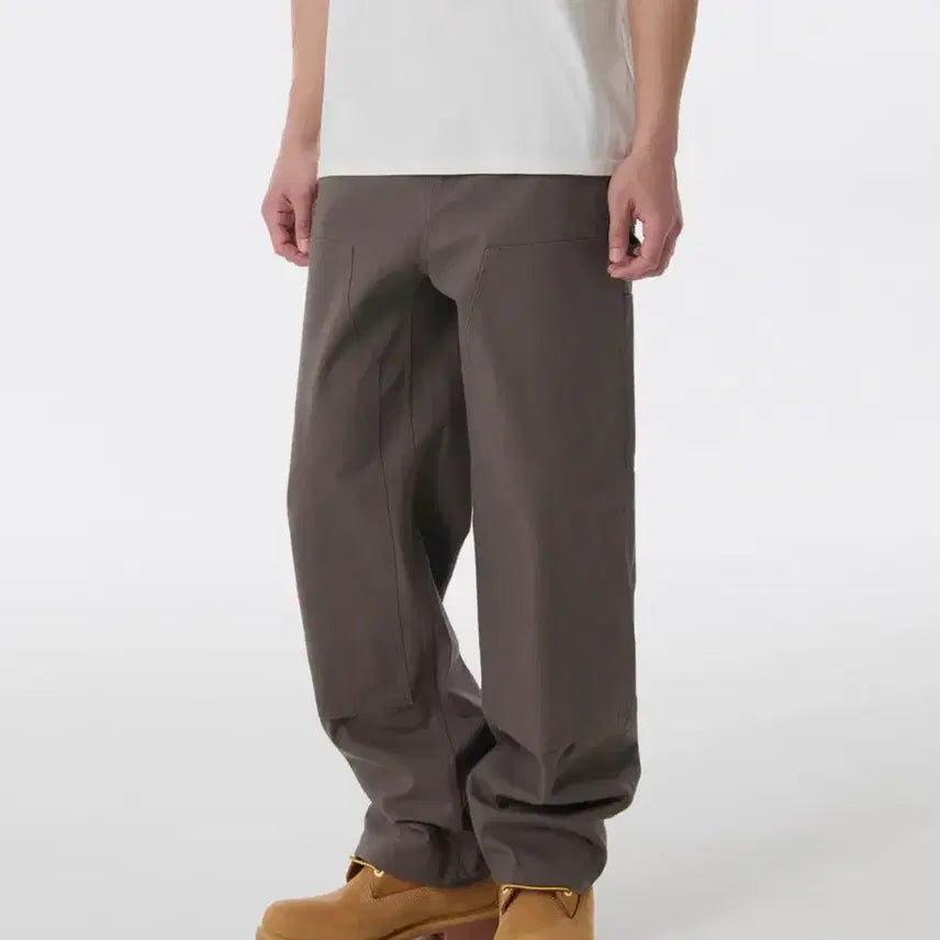 [BUNJANG] Musinsa Standard Canvas Regular Fit Double Knee Carpenter Pants Dusty Khaki / 무신사 스탠다드 캔버스 레귤러 핏 더블 니 카펜터 팬츠 [더스티 카키]