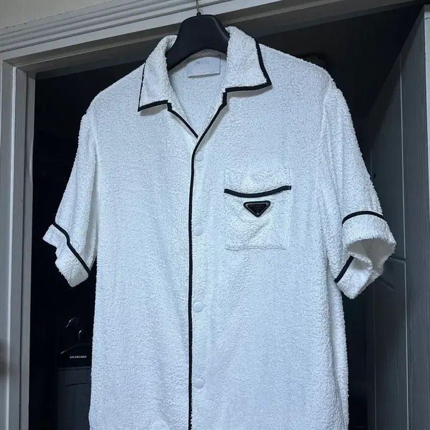 [BUNJANG] Prada Terry Bowling Short Sleeve Shirt / [L] 프라다 테리 볼링 반팔 셔츠