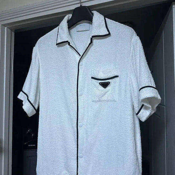 [BUNJANG] Prada Terry Bowling Short Sleeve Shirt / [L] 프라다 테리 볼링 반팔 셔츠