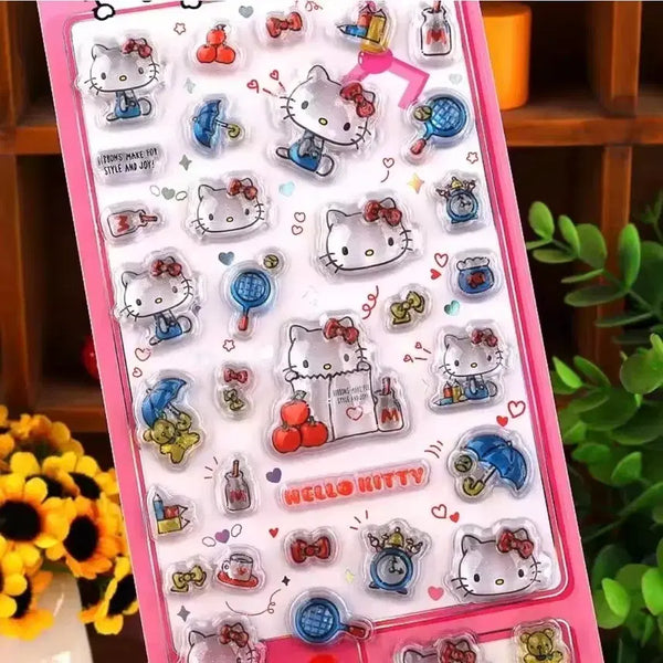 [BUNJANG] Sanrio Hello Kitty 3D Bong Bong Drop Crystal Deco Sticker / 정품) 산리오 헬로키티 3D 봉봉드롭 크리스탈 다꾸 스티커