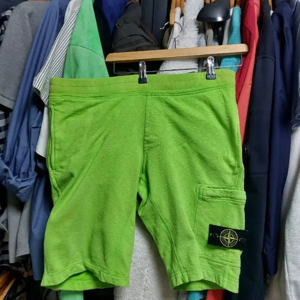[BUNJANG] Stone Island Shorts Lime Green M / 스톤아일랜드 반바지 라임 그린 m 큐알정품검수완료