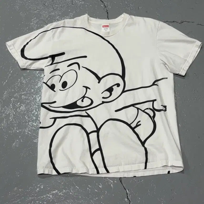 [BUNJANG] Supreme x Smurfs White T-Shirt / 20FW 슈프림(Supreme) x 스머프 화이트 반팔 티셔츠