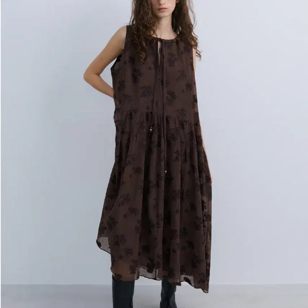 [BUNJANG] EPLINGLER LEAF HALTER DRESS - Brown / epingler 에핑글러 LEAF HALTER DRESS - Brown