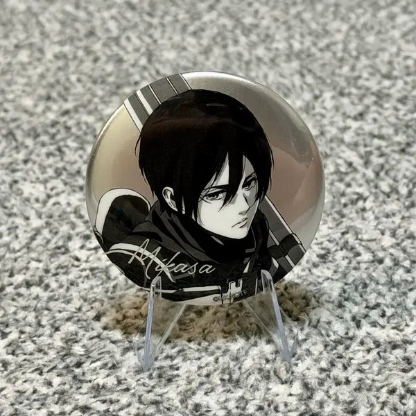 [BUNJANG] Attack on Titan Final Season Mikasa Ackerman Monochrome Can Badge / 진격의 거인 파이널 시즌 흑백 미카사 캔뱃지