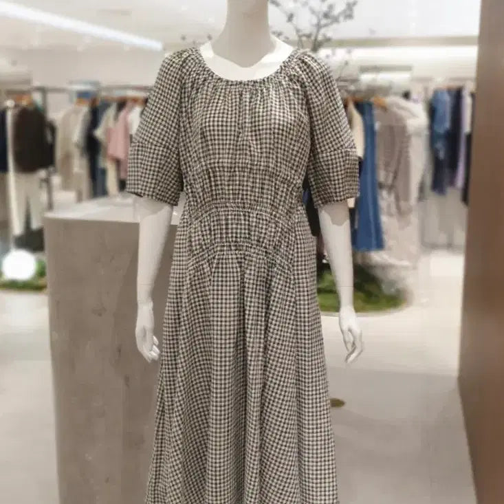 [BUNJANG] On&On Check Long Dress / 온앤온 체크 롱 원피스 F