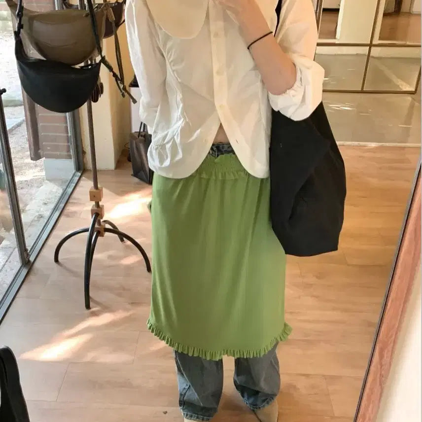 [BUNJANG] Love Code You Arude Pippin Shop Green Top / 러브코드유 피핀샵 아루드