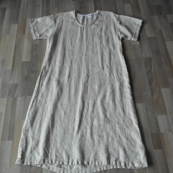 [BUNJANG] Linen Dress - Oatmeal (One Size Fits Most) / 린넨원피스/77사이즈/최상급
