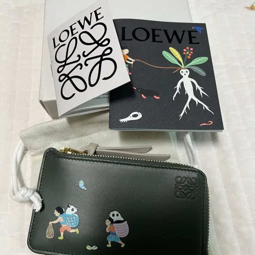 [BUNJANG] Loewe x Suna Fujita Collaboration Dark Green Calfskin Card Wallet / 로에베 카드 지갑 다크 그린