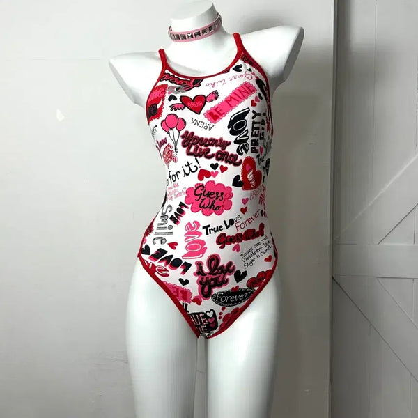 [BUNJANG] Kitsch Gyaru Hagumi Vintage Swimsuit / 키치 갸루 하구미 빈티지 수영복