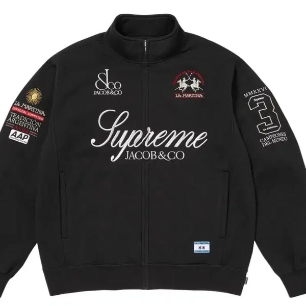 [BUNJANG] Supreme x La Martina x Jacob & Co Zip Up Sweatshirt Black XL / 슈프림 x 라 마르티나 x 제이콥 앤 코 집업 스웨트셔츠 블랙