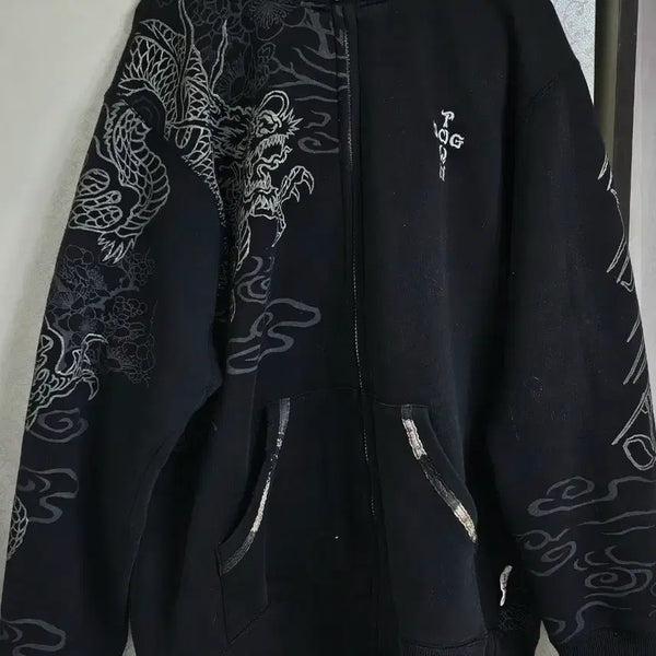 [BUNJANG] Vintage Oriental Dogtown Zip-Up Hoodie / 빈티지 오리엔탈 도그타운 후드집업