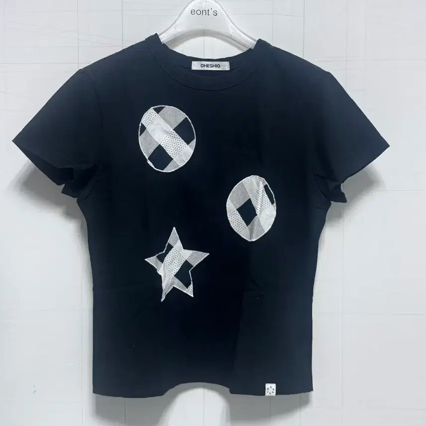 [BUNJANG] OHEHIO Check Patch T-Shirt / 오헤시오 체크 패치 티셔츠