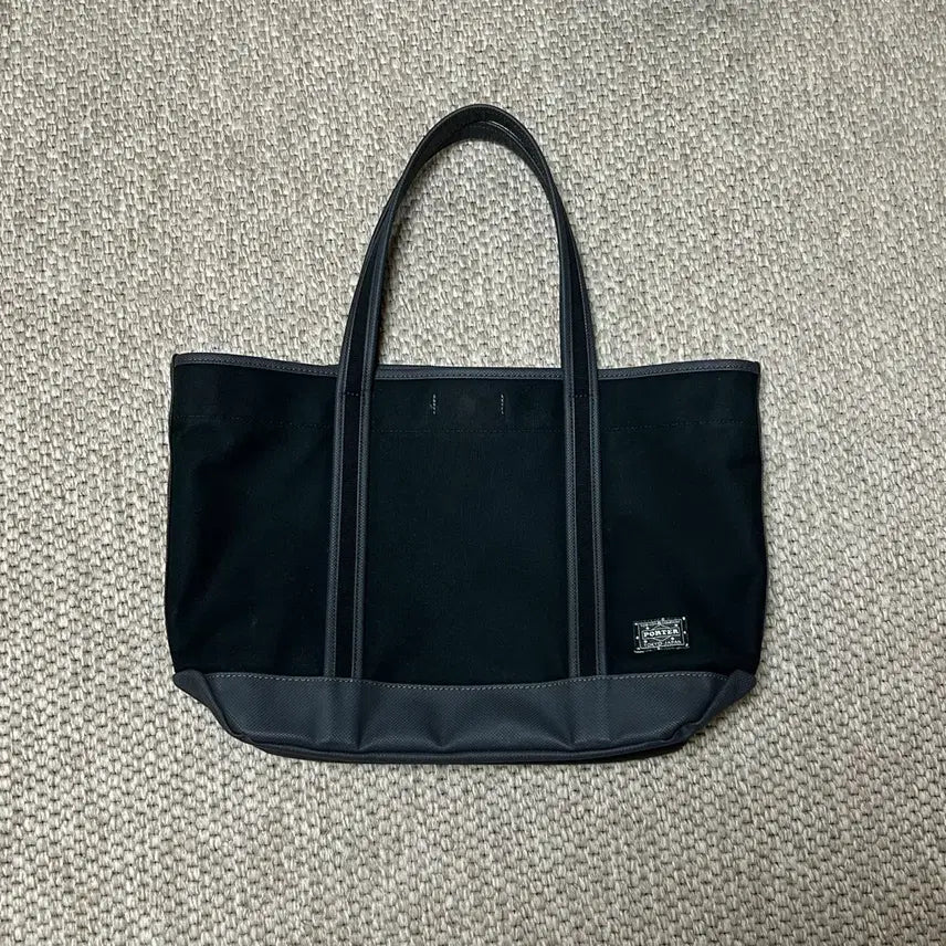 [BUNJANG] Porter Boyfriend Tote M Black Cotton Canvas Bag / 포터 보이프렌드 토트 M 블랙