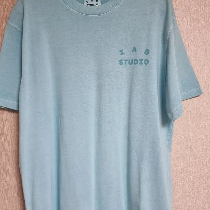 [BUNJANG] IABB Studio Half Sleeve Logo T-shirt Sky Blue L / 아이앱 스튜디오 하프 슬리브 로고 티셔츠 스카이블루 L사이즈