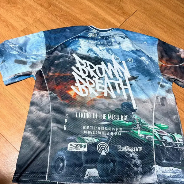 [BUNJANG] Brownbreath Mesh Short-Sleeve T-Shirt (L) / 브라운브레스 L 메쉬 반팔티