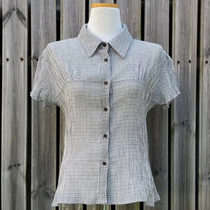 [BUNJANG] 100% Cotton Short Sleeve Check Shirt / 반팔 체크 셔츠