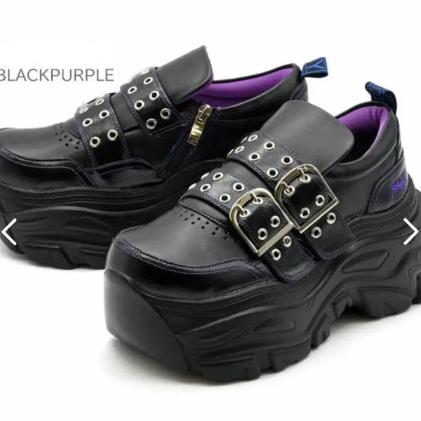 [BUNJANG] YOSUKE Harajuku Platform Walker Boots (Black/Purple) / 요스케 통굽 하라주쿠 플랫폼 워커 yosuke 스탠딩화