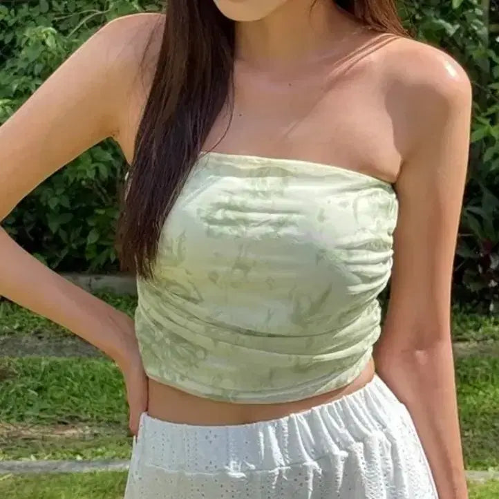 [BUNJANG] A-bly Crop Tube Top Green / 새상품 에이블리 크롭 튜브탑 그린 (수영복가능)
