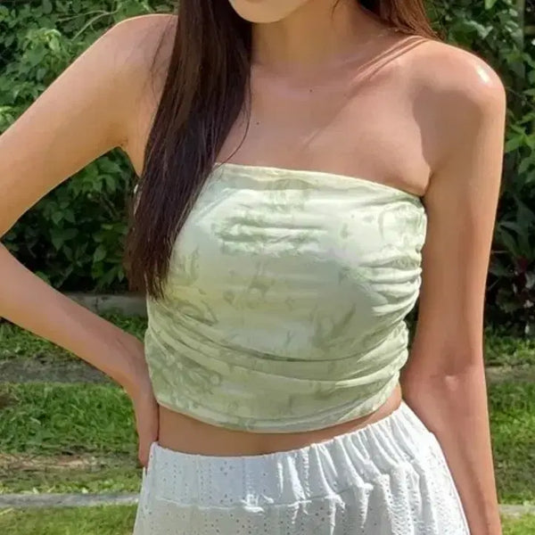 [BUNJANG] A-bly Crop Tube Top Green / 새상품 에이블리 크롭 튜브탑 그린 (수영복가능)