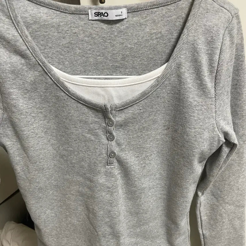 [BUNJANG] SPAO Basic Long Sleeve T-Shirt Grey S / 스파오 티