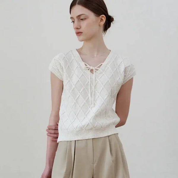 [BUNJANG] Comos1115 Fisher Strap Knit Ivory / 코모스1115 피셔 스트랩 니트 아이보리