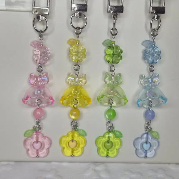 [BUNJANG] Flower Ring Beaded Keychain / 꽃잎후우링키링 비즈키링