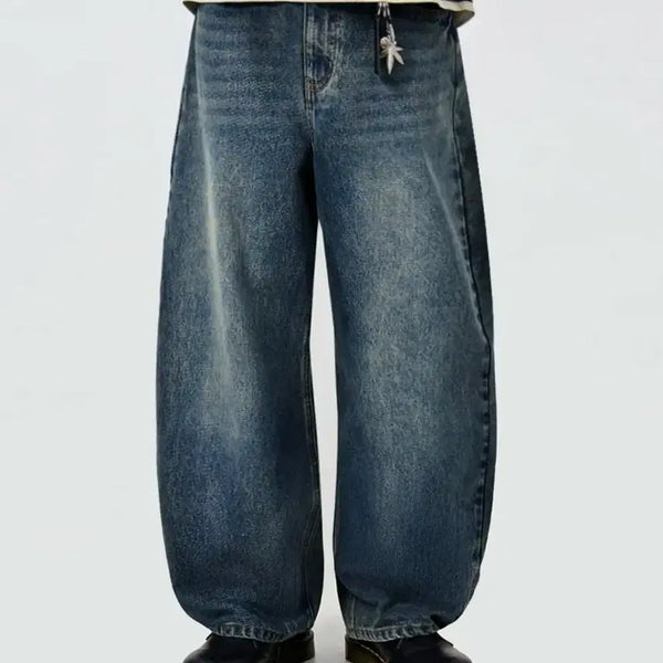 [BUNJANG] Dimitri Black Washed Curved Denim Pants Light Blue / 디미트리블랙 워싱 커브드 데님팬츠 연청
