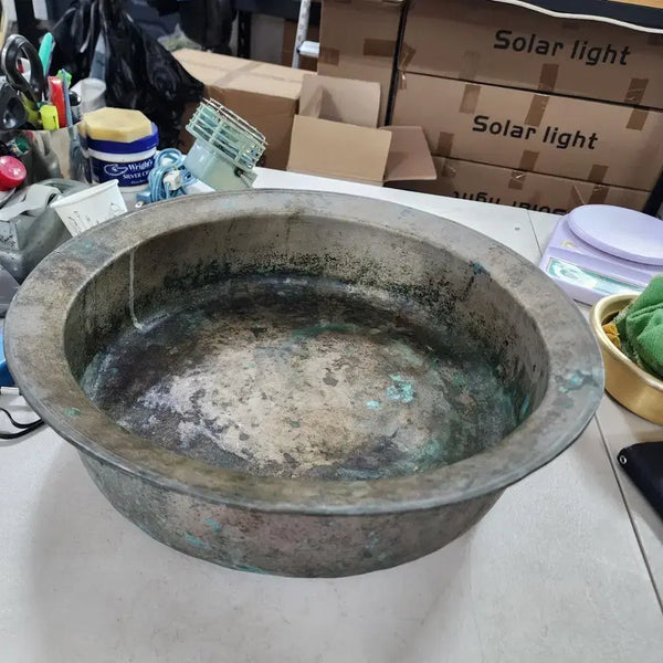 [BUNJANG] Brass Basin 40cm Diameter with Patina / 놋쇠 대야 놋대야 지름40cm 녹있어요