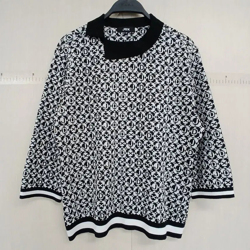 [BUNJANG] JDX Pattern Knit Black White / JDX 패턴 니트 블랙 화이트