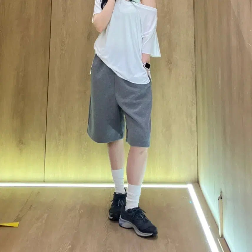 [BUNJANG] Uniqlo C Sweat Wide Short Pants - Grey M / 새상품) 유니클로 C 스웨트와이드쇼트팬츠 05그레이 M
