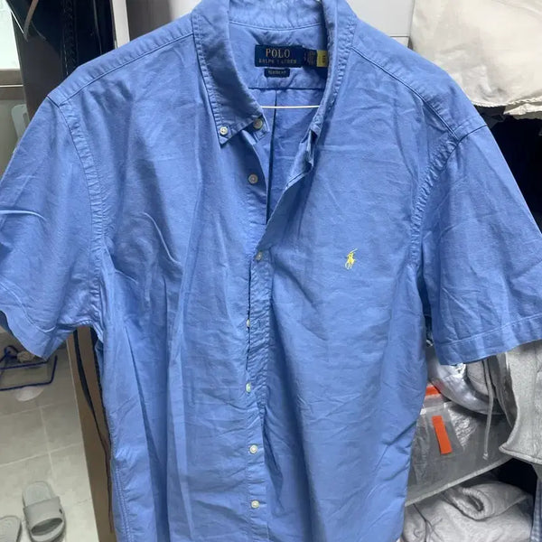 [BUNJANG] Polo Ralph Lauren Oxford Blue Classic Fit Short Sleeve Shirt XL / 폴로 랄프로엔 옥스포드 블루 클래식핏 반팔 셔츠 XL