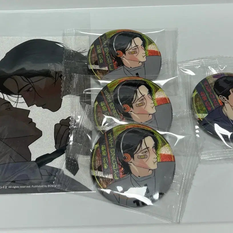 [BUNJANG] Joo Eui Pyonghwa Cheong Pyonghwa Spring Sweet Home Inhwa Photo & Can Badge Set / 주의평화 인화사진 캔뱃지 봄툰 봄스윗홈 안평화 주인철