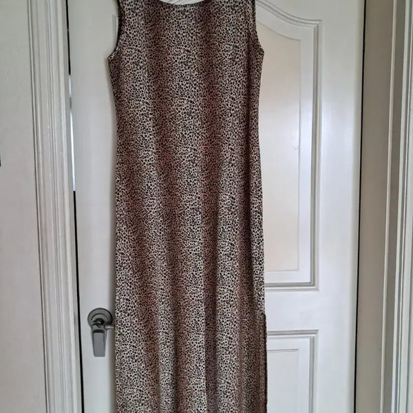 [BUNJANG] Sleeveless Long Leopard Print Dress / 레오파드 무늬 민소매 롱 원피스