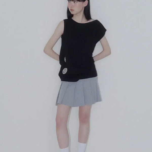 [BUNJANG] Onska Eyelet Sleeveless Top / 온스카 아일렛 슬리브리스
